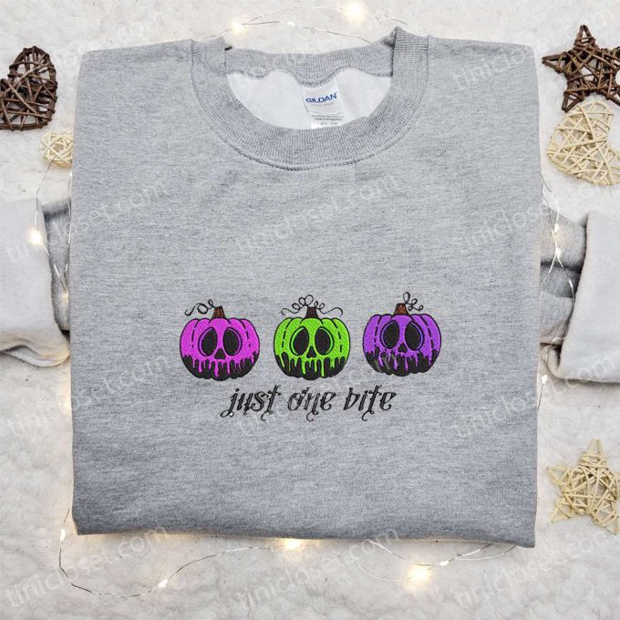 Spooky Just One Bite Pumpkins Embroidered Sweatshirt &Amp; Hoodie - B Gift For Men Women Halloween Gift Ideas 2