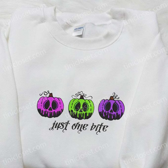 Spooky Just One Bite Pumpkins Embroidered Sweatshirt &Amp; Hoodie - B Gift For Men Women Halloween Gift Ideas 3