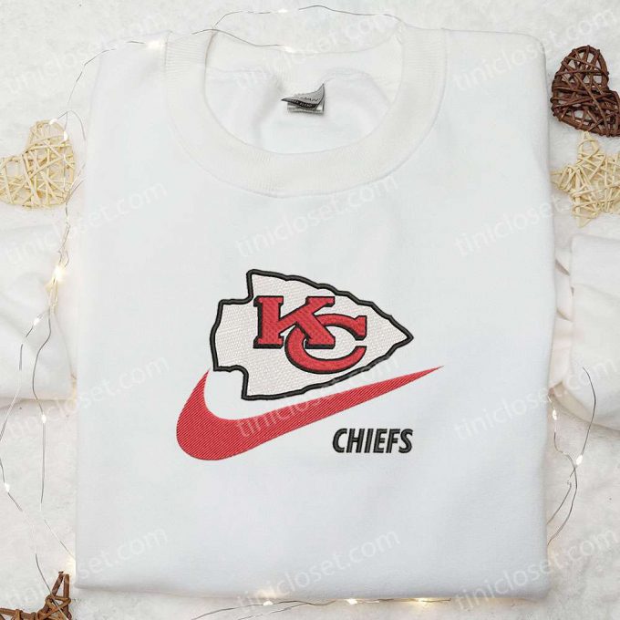 Kansas City Chiefs X Nike Swoosh Embroidered Shirt &Amp; Hoodie: Nfl Sports Gear Perfect Gift Idea 2