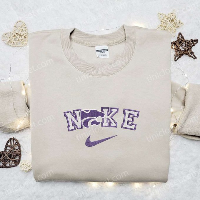 Shop Kansas State Wildcats X Nike Embroidered Shirt &Amp; Ncaa Sports Hoodie - Perfect Gift Idea! 3