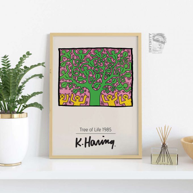 Keith Haring Exhibition Poster For Home Decor Gift, Tree Of Life 1985, Wall Art 4