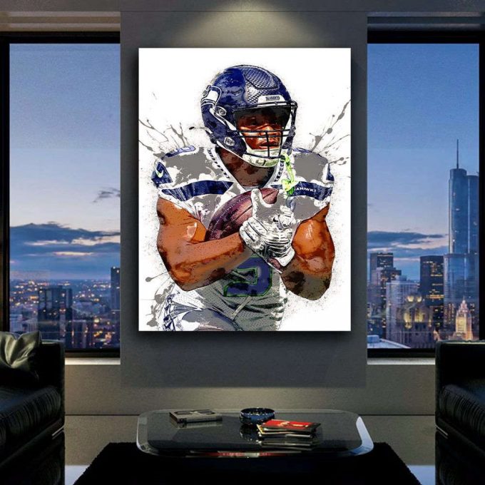 Kenneth Walker Iii Poster For Home Decor Gift, Seattle Seahawks, Canvas Wrap, Fine Art Quality, Kids Room, Man Cave, Game Room 3