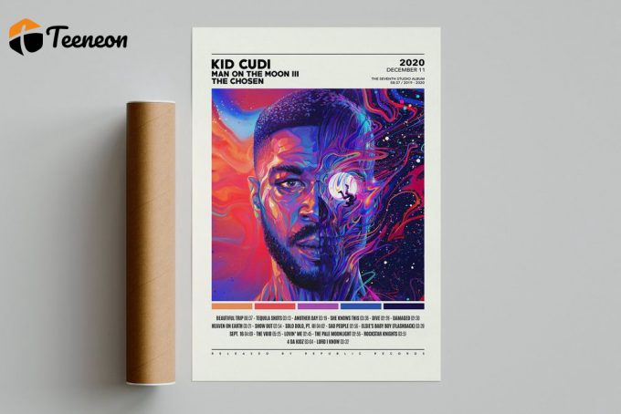 Kid Cudi Poster For Home Decor Gift / Man On The Moon 3 The Chosen Poster For Home Decor Gift 1