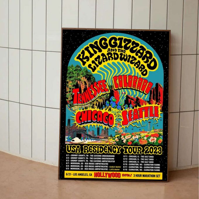 King Gizzard And The Lizard Usa Residency Tour 2023 Poster For Home Decor Gift 2