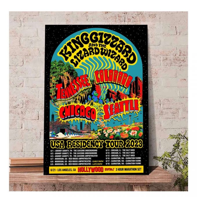 King Gizzard And The Lizard Usa Residency Tour 2023 Poster For Home Decor Gift 3