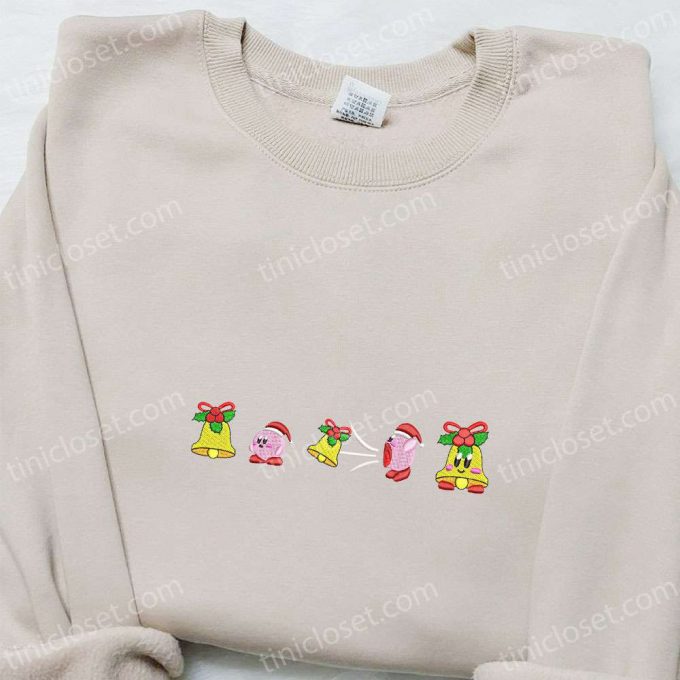 Christmas Character Embroidered Shirt Hoodie &Amp; Sweatshirt: Kirby Eating Christmas Bell D Gift For Men Women 4