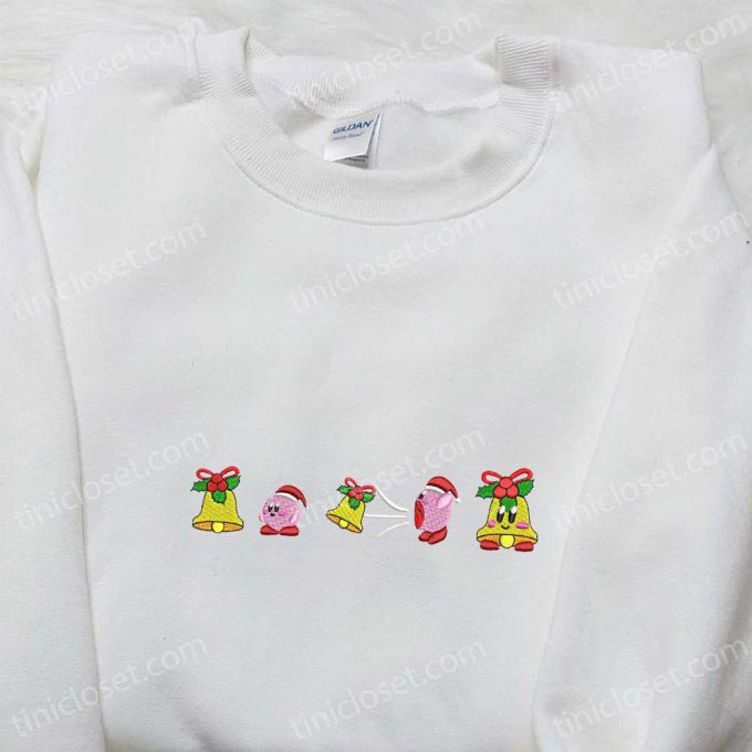 Christmas Character Embroidered Shirt Hoodie &Amp; Sweatshirt: Kirby Eating Christmas Bell D Gift For Men Women 5