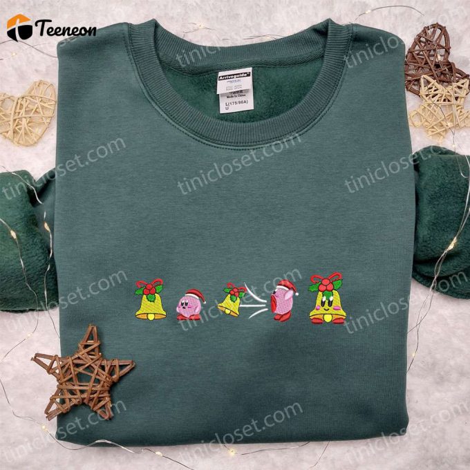 Christmas Character Embroidered Shirt Hoodie &Amp;Amp; Sweatshirt: Kirby Eating Christmas Bell D Gift For Men Women 1