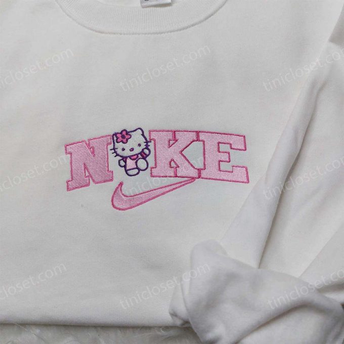 Kitty Nike Embroidered Sweatshirt: Nike Inspired Hoodie Perfect Girlfriend Gift 2