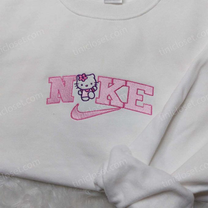 Kitty Nike Embroidered Sweatshirt: Nike Inspired Hoodie Perfect Girlfriend Gift 3