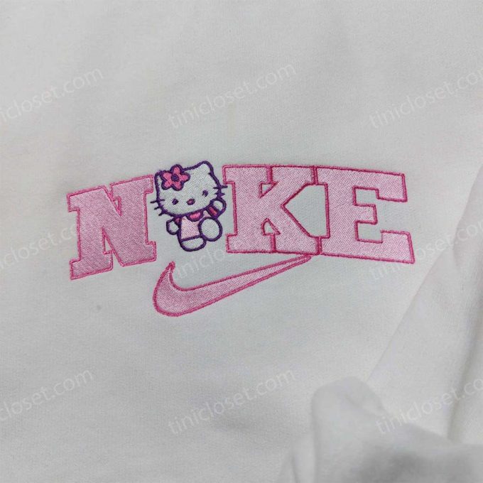 Kitty Nike Embroidered Sweatshirt: Nike Inspired Hoodie Perfect Girlfriend Gift 4