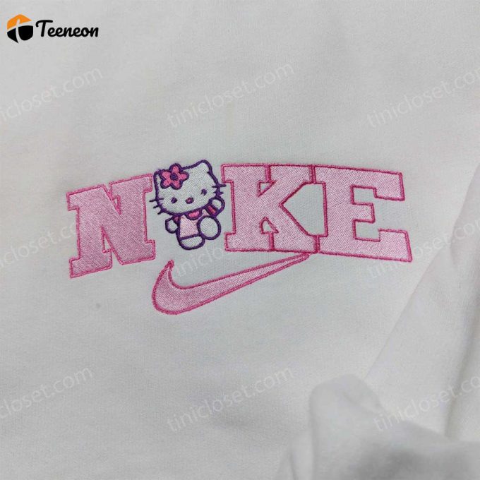 Kitty Nike Embroidered Sweatshirt: Nike Inspired Hoodie Perfect Girlfriend Gift 1