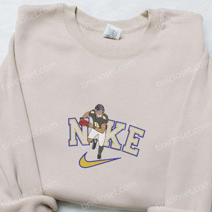 Exclusive Lamar Jackson X Nike Embroidered Shirt &Amp; Nfl Sports Hoodie - Celebrity Collection 2