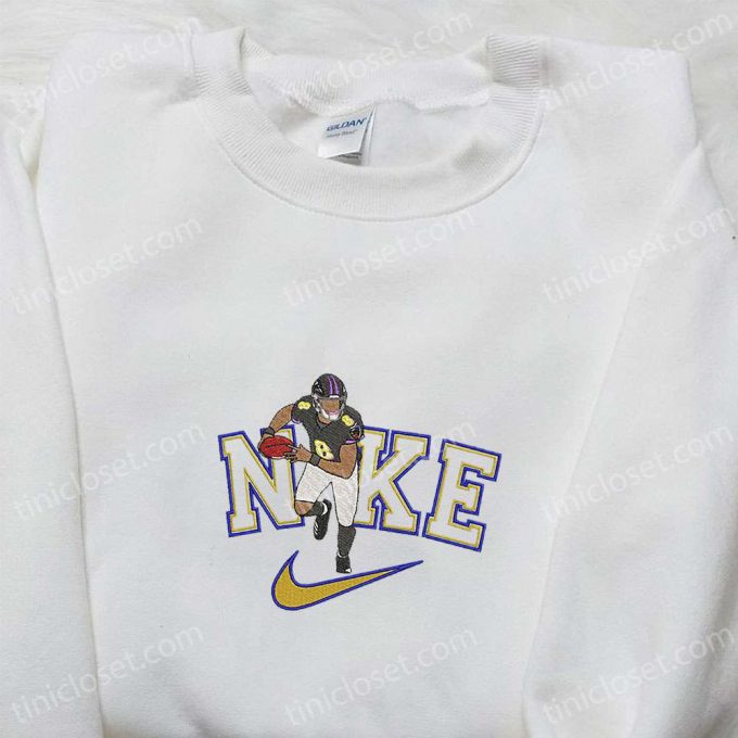 Exclusive Lamar Jackson X Nike Embroidered Shirt &Amp; Nfl Sports Hoodie - Celebrity Collection 3