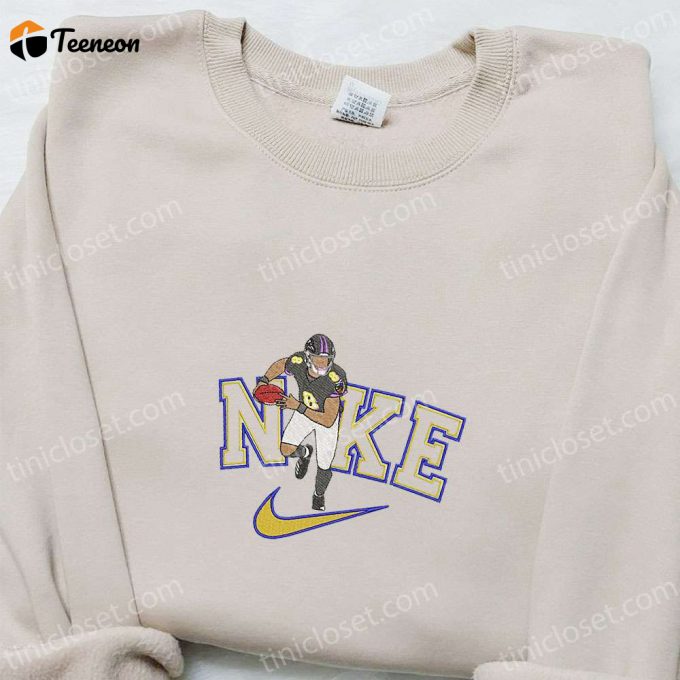 Exclusive Lamar Jackson X Nike Embroidered Shirt &Amp;Amp; Nfl Sports Hoodie - Celebrity Collection 1