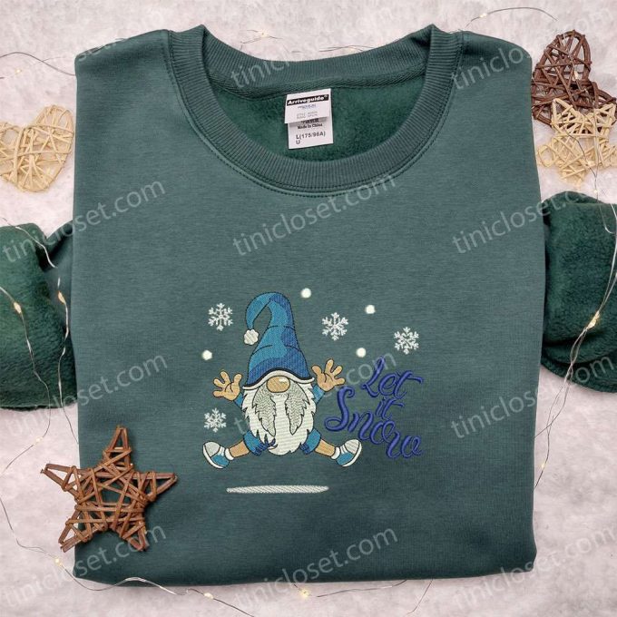 Snowy Gnome Embroidered Shirt &Amp; Christmas Hoodie - Perfect Family Gifts 2