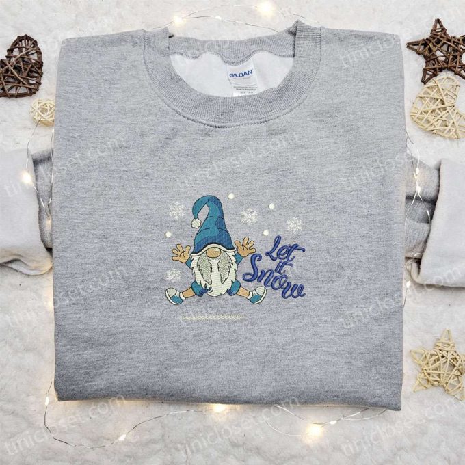 Snowy Gnome Embroidered Shirt &Amp; Christmas Hoodie - Perfect Family Gifts 4