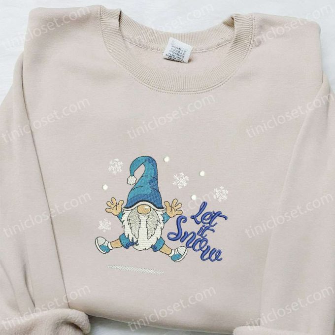 Snowy Gnome Embroidered Shirt &Amp; Christmas Hoodie - Perfect Family Gifts 5