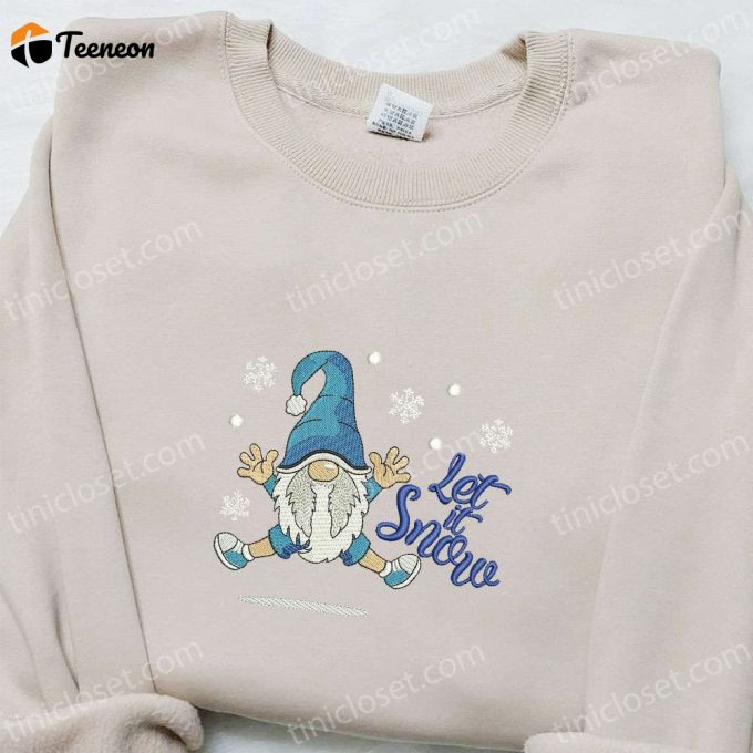 Snowy Gnome Embroidered Shirt &Amp;Amp; Christmas Hoodie - Perfect Family Gifts 1