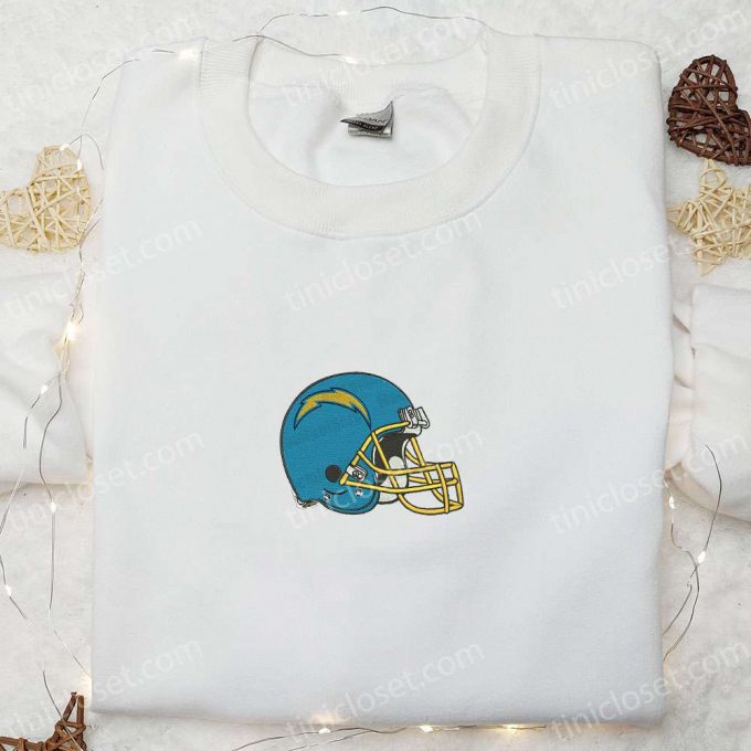 Los Angeles Chargers Helmet Embroidered Shirt &Amp; Hoodie - Nfl Sports Gift Idea 3