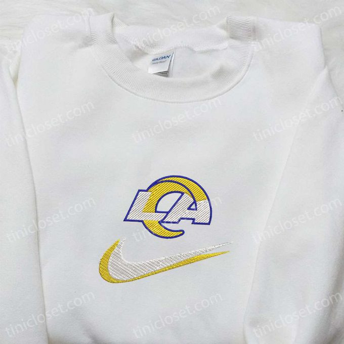 Los Angeles Rams X Nike Swoosh Embroidered Shirt Nfl Sports Shirt &Amp; Hoodie – Nike Inspired 2