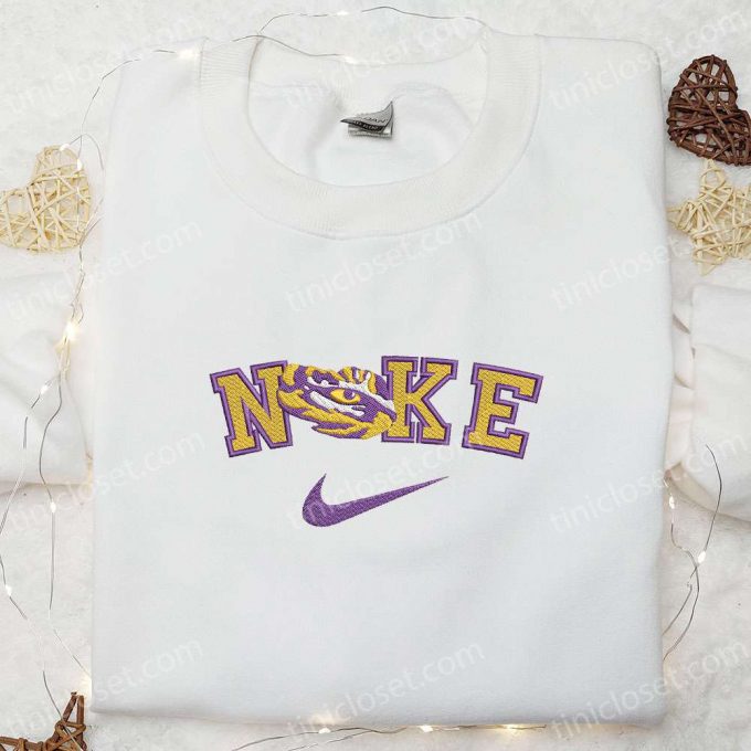 Lsu Tigers X Nike Embroidered Shirt &Amp; Hoodie: Perfect Ncaa Sports Gifts 3