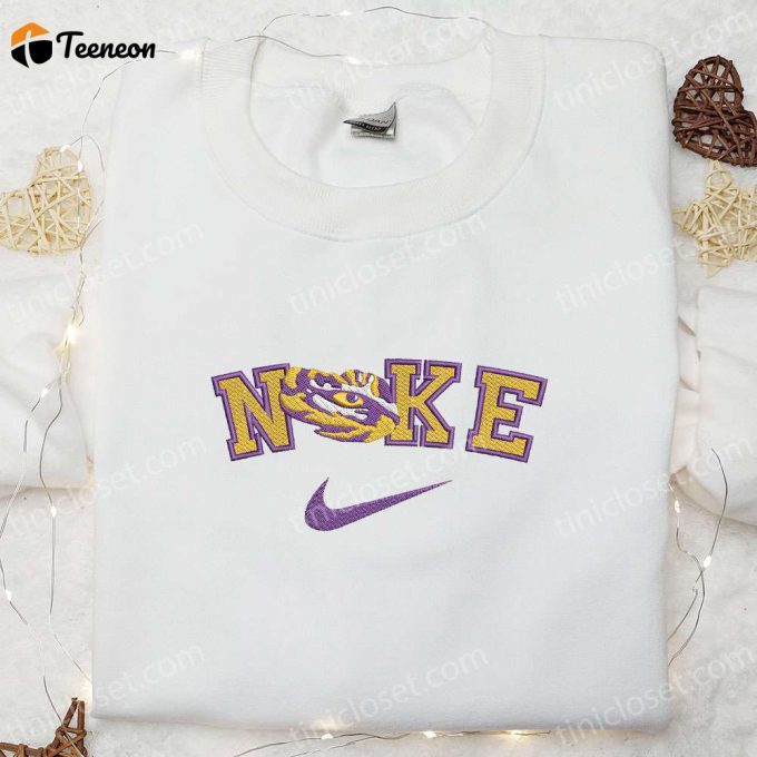 Lsu Tigers X Nike Embroidered Shirt &Amp;Amp; Hoodie: Perfect Ncaa Sports Gifts 1