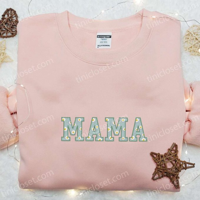 Mama Flower Pattern Embroidered Hoodie - Perfect Holiday Gift For Mother’s Day 2