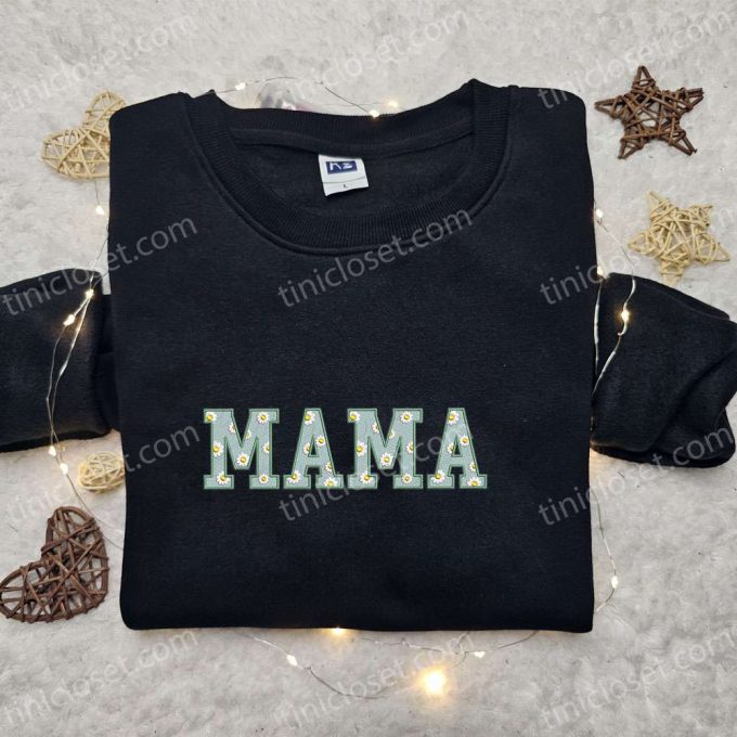 Mama Flower Pattern Embroidered Hoodie - Perfect Holiday Gift For Mother’s Day 3