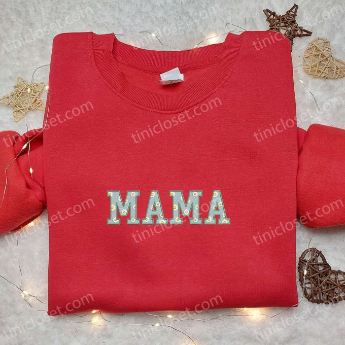 Mama Flower Pattern Embroidered Hoodie - Perfect Holiday Gift For Mother’s Day 4