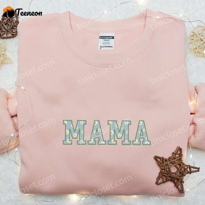 Mama Flower Pattern Embroidered Hoodie - Perfect Holiday Gift For Mother’s Day 1