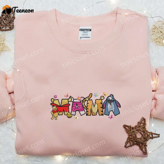 Mama Winnie The Pooh Embroidered Shirt - Perfect Disney Mother S Day Gift Idea 1