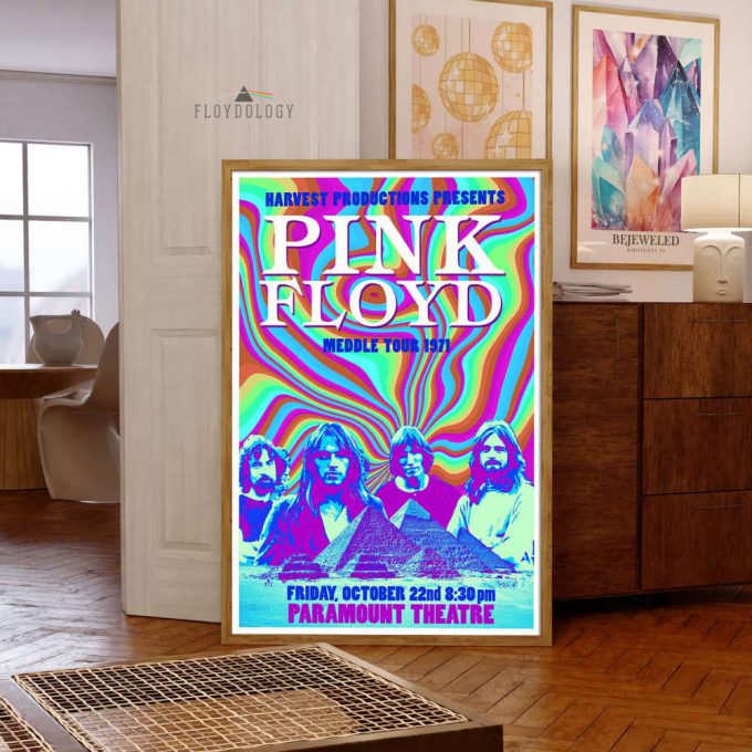 Meddle 1971 Us Tour Paramount Theatre – Pink Floyd Poster For Home Decor Gift For Home Decor Gift 2