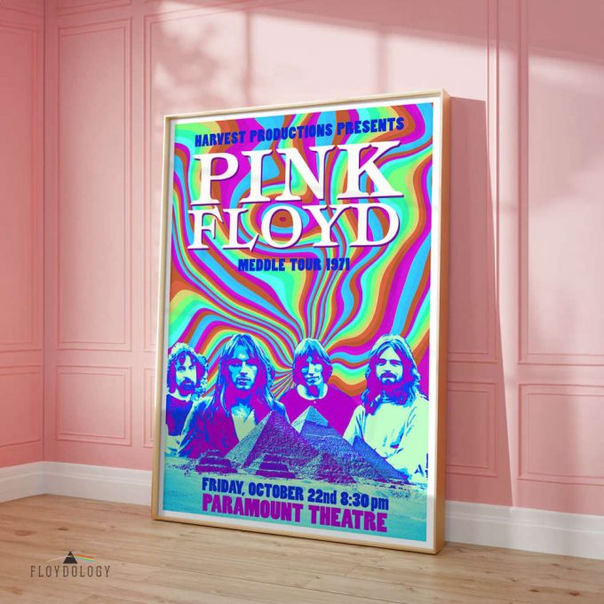 Meddle 1971 Us Tour Paramount Theatre – Pink Floyd Poster For Home Decor Gift For Home Decor Gift 5