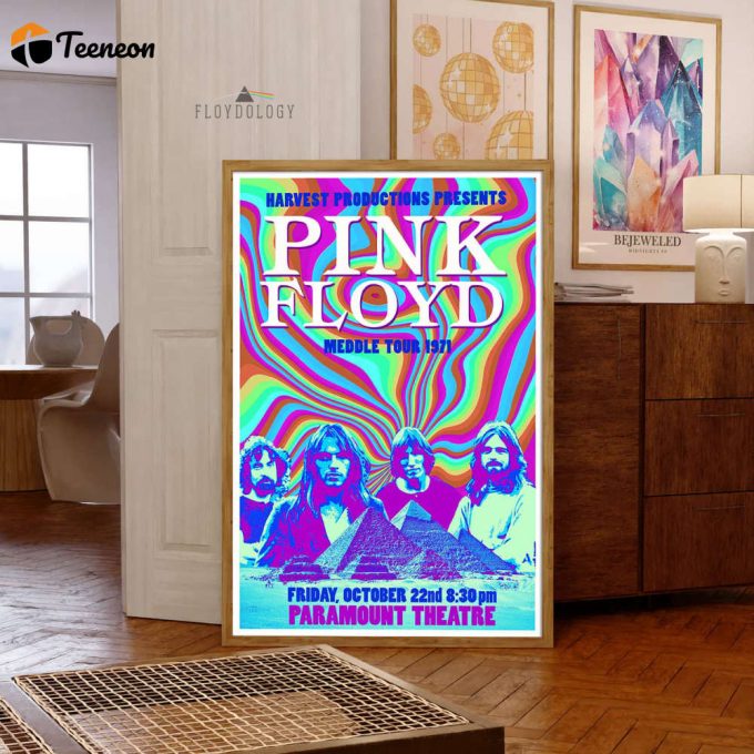 Meddle 1971 Us Tour Paramount Theatre – Pink Floyd Poster For Home Decor Gift For Home Decor Gift 1