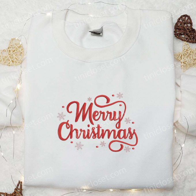 Merry Christmas Embroidered Shirt &Amp; Hoodie: B Gift For Men Women Gifts For Family 2