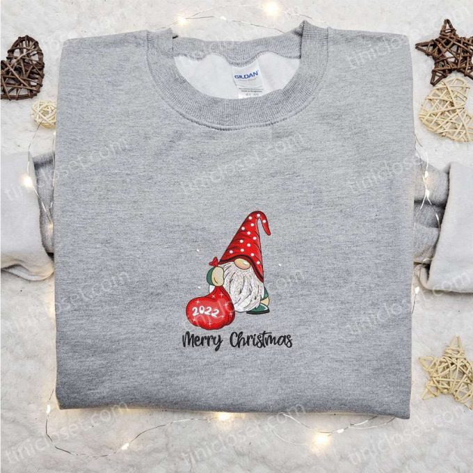 Merry Christmas Gnome 2022 Embroidered Shirt &Amp; Hoodie: B Gift For Men Women Gifts For Family 2