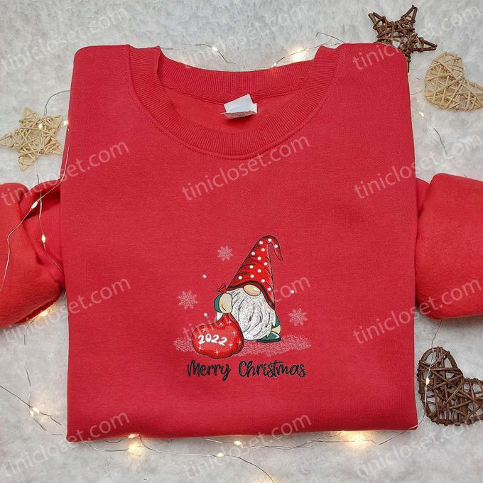 Merry Christmas Gnome 2022 Embroidered Shirt &Amp; Hoodie: B Gift For Men Women Gifts For Family 3