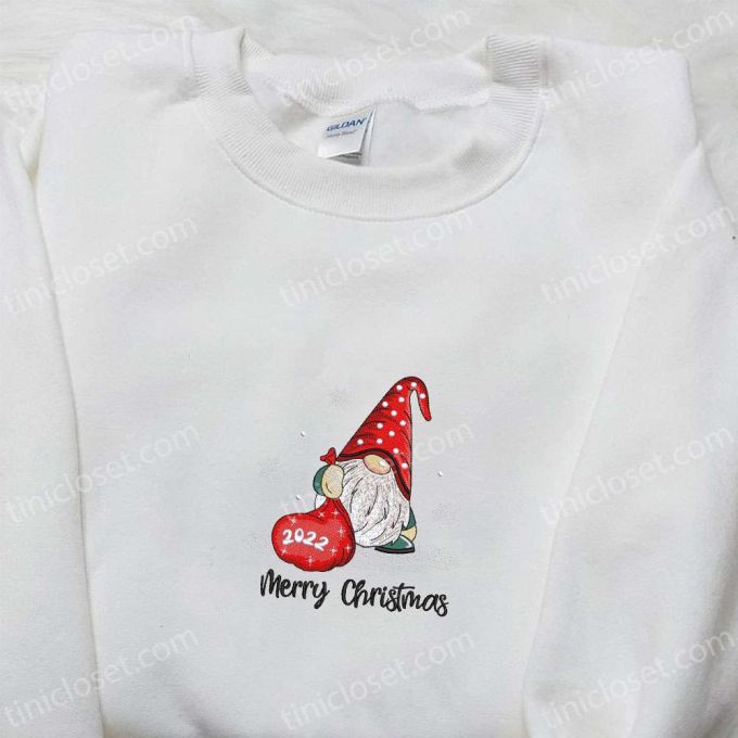 Merry Christmas Gnome 2022 Embroidered Shirt &Amp; Hoodie: B Gift For Men Women Gifts For Family 4