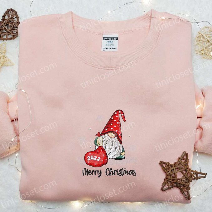 Merry Christmas Gnome 2022 Embroidered Shirt &Amp; Hoodie: B Gift For Men Women Gifts For Family 5