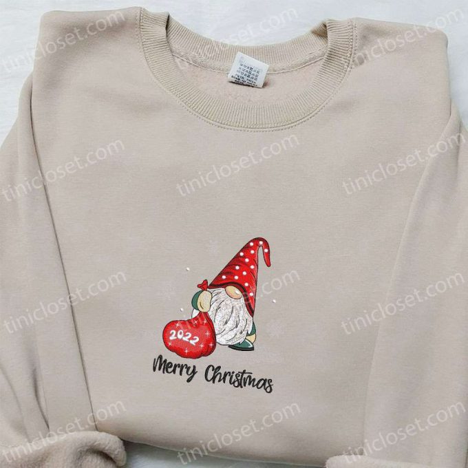 Merry Christmas Gnome 2022 Embroidered Shirt &Amp; Hoodie: B Gift For Men Women Gifts For Family 6