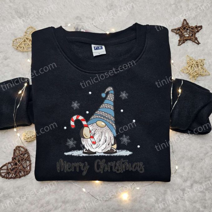 Merry Christmas Gnome Candy Cane Embroidered Shirt &Amp; Hoodie: B Gift For Men Women Family Christmas Gifts 2