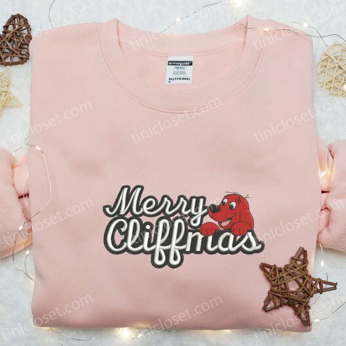 Merry Cliffmas Embroidered Shirt &Amp; Clifford Hoodie: B Gift For Men Women Christmas Gifts For Family 2