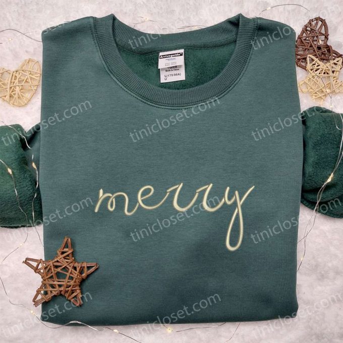 Merry Embroidered Shirt &Amp; Christmas Hoodie: B Gift For Men Women Family Christmas Gifts 2