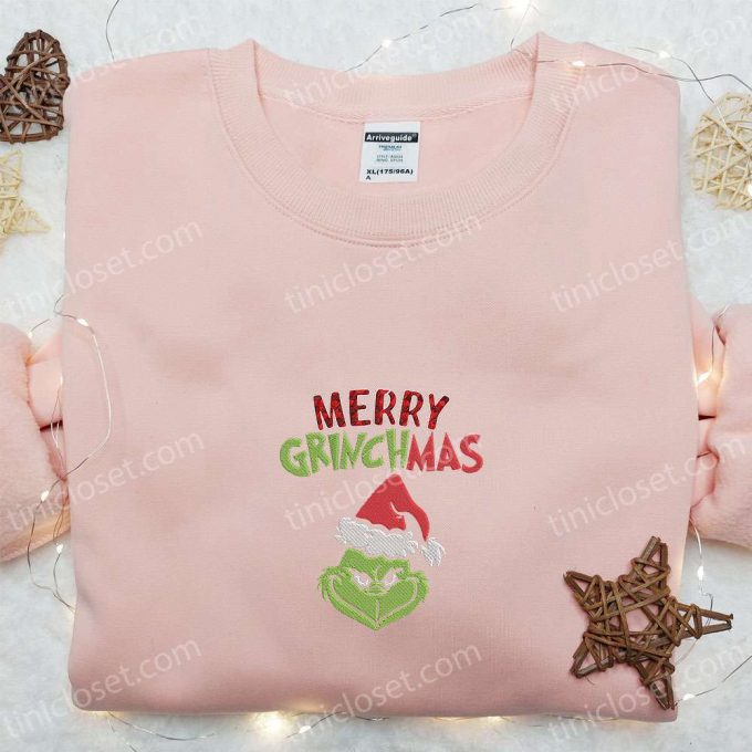 Merry Grinchmas Embroidered Shirt &Amp; Hoodie: B Gift For Men Women Christmas Gifts For Family 5