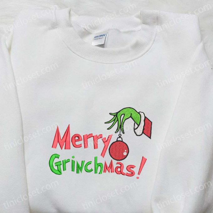 Merry Grinchmas Grinch Hand Ornament Embroidered Shirt &Amp; Hoodie: B Gift For Men Women Christmas Gifts For Family 3