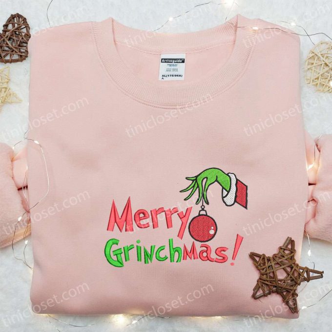 Merry Grinchmas Grinch Hand Ornament Embroidered Shirt &Amp; Hoodie: B Gift For Men Women Christmas Gifts For Family 4