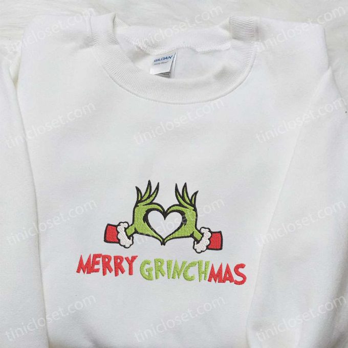 Merry Grinchmas: Grinch Hands Heart Sign Shirt &Amp; Hoodie - B Gift For Men Women Family Christmas Gifts 5