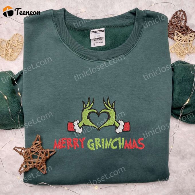 Merry Grinchmas: Grinch Hands Heart Sign Shirt &Amp;Amp; Hoodie - B Gift For Men Women Family Christmas Gifts 1