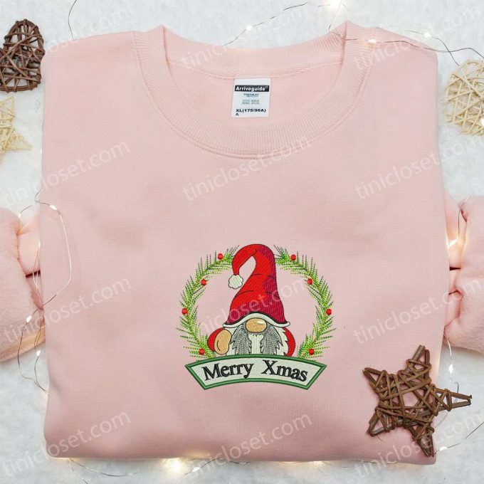 Merry Xmas Gnome Santa Embroidered Shirt &Amp; Hoodie: B Gift For Men Women Christmas Gifts For Family 3